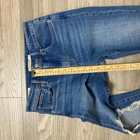 Levi's Premium 721 High Rise Skinny Distressed Blue Jeans Size 27 - Picture 5 of 7